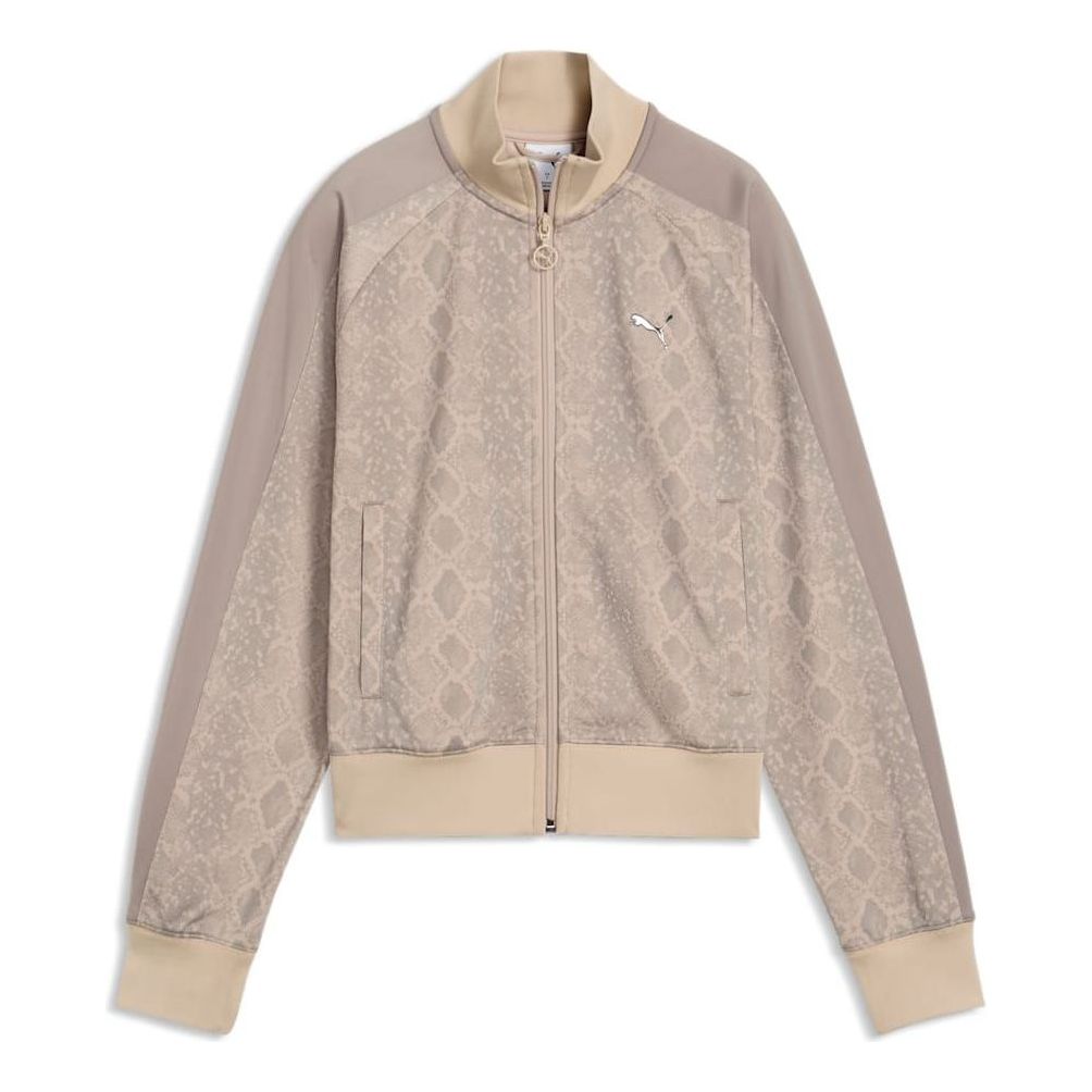 (WMNS) PUMA Snake Pack Printed Short T7 Track Jacket 'Mouse Gray' 638737-81