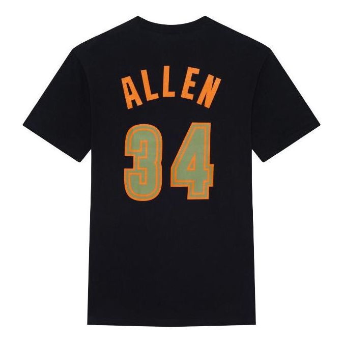 Mitchell & Ness x NBA Milwaukee Bucks Flight Print T-shirt 'Ray Allen 34' BNN3DP22083-MBUBLCKRAL