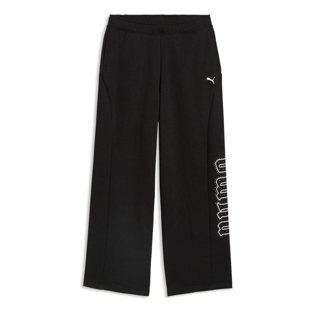 (WMNS) PUMA Street Glam Slouchy Bedazzled Pants 'PUMA Black' 636652-01