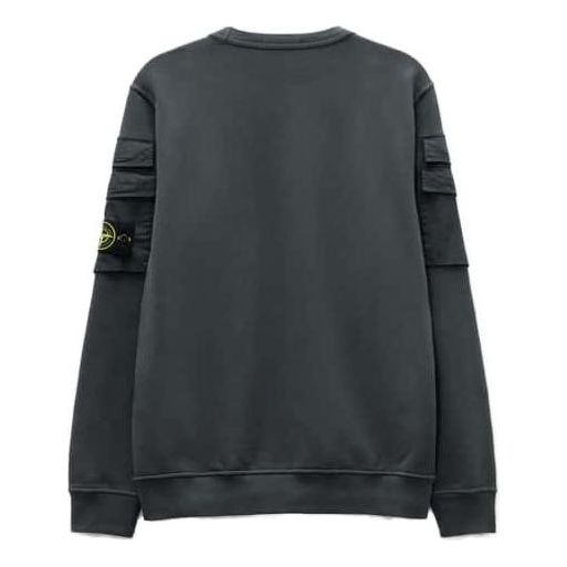 STONE ISLAND Sleeve Pockets Crewneck 'Lead Grey' 791560577-V0062