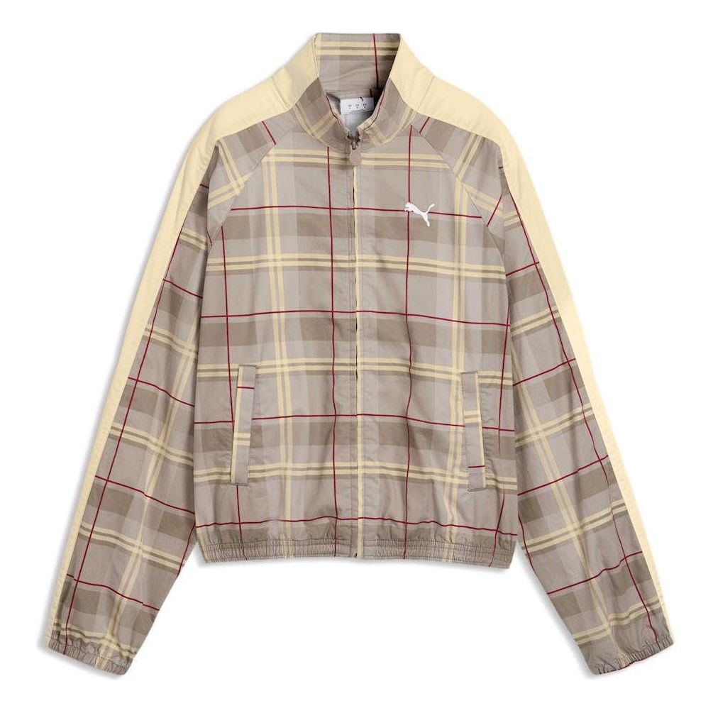 (WMNS) PUMA T7 Relaxed Tartan Jacket 'Mouse Gray' 636628-81