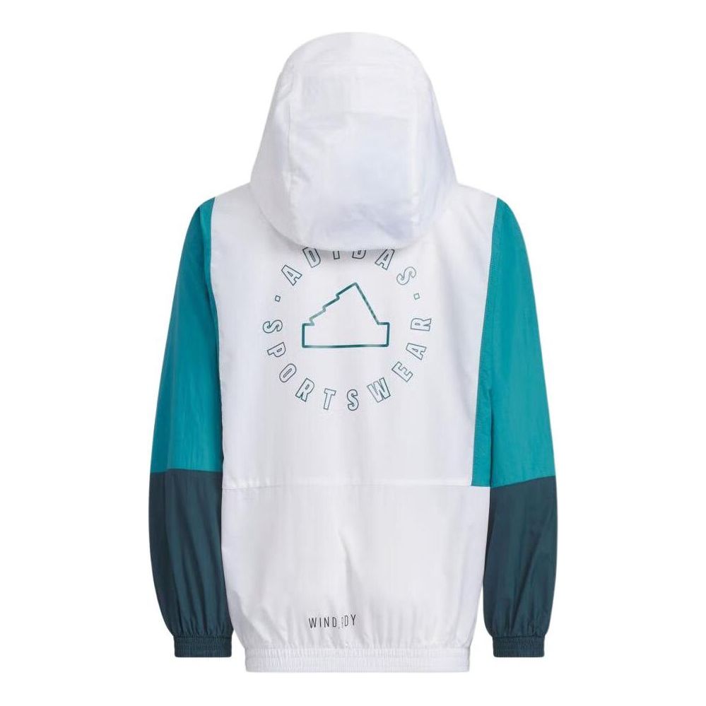 (GS) adidas Sportswear Jacket Asia Sizing 'White Teal' IT4041