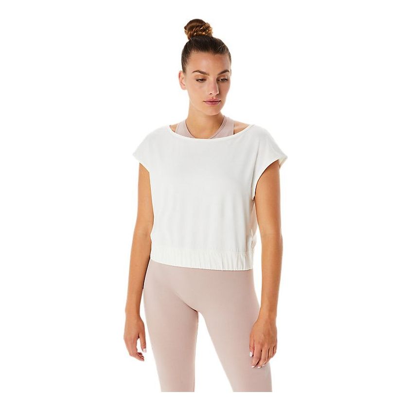 (WMNS) ASICS Nagino Flex Short Sleeve Top 'Cream' 2032C729-101
