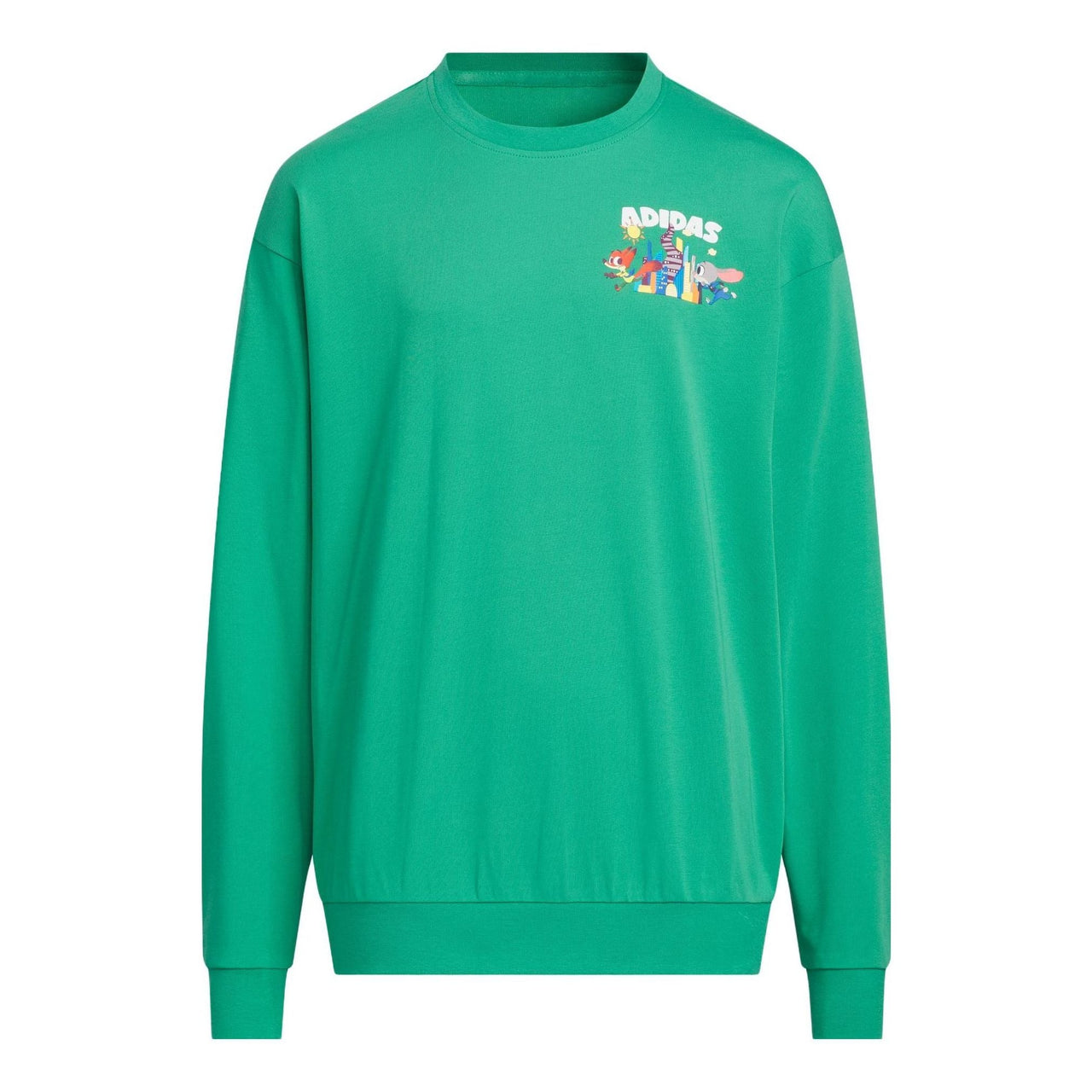 (GS) adidas x Disney Zootopia Long Sleeve T-Shirt 'Green White' IK6066