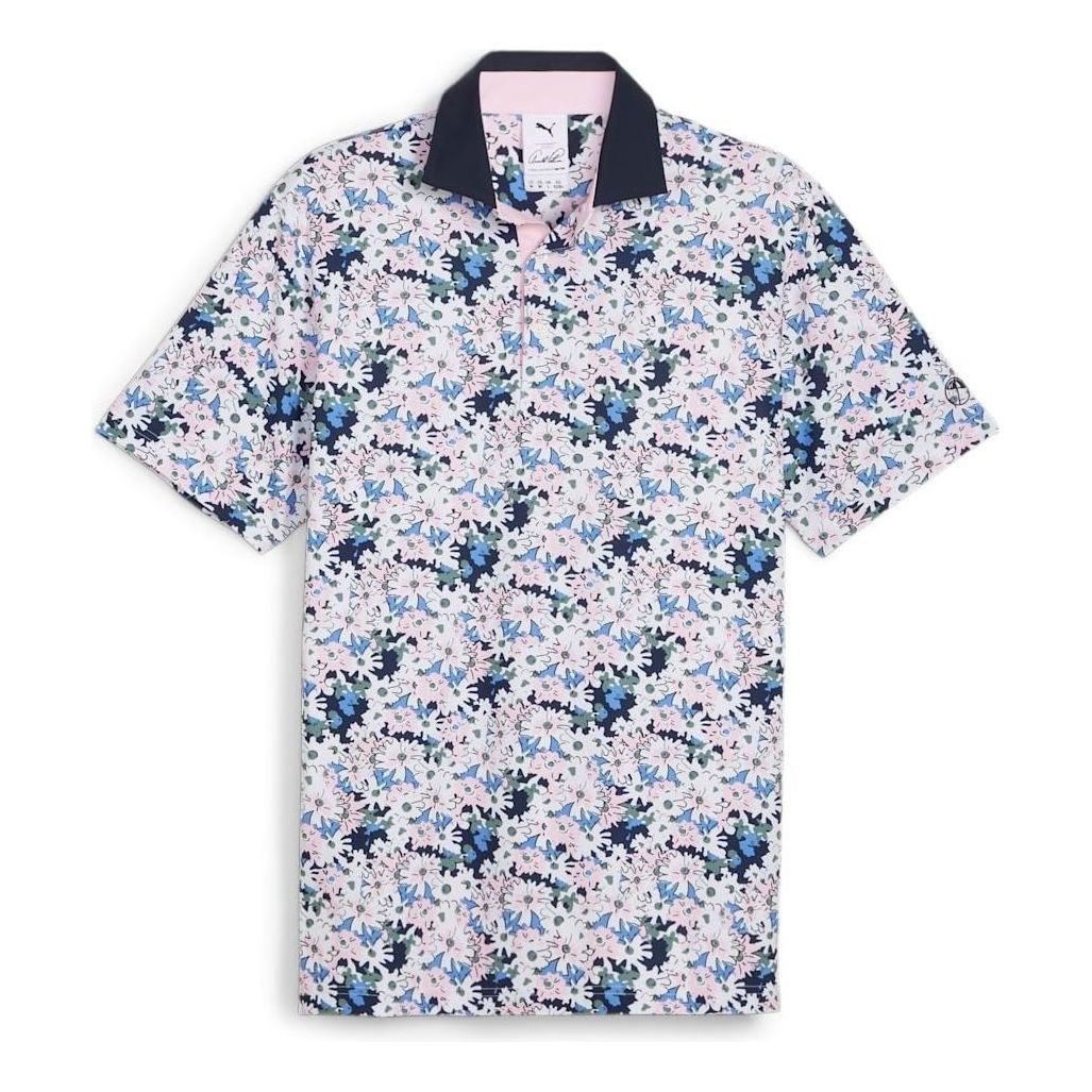 PUMA x Arnold Palmer Floral Golf Polo Shirt 'White Glow Navy' 623954-01