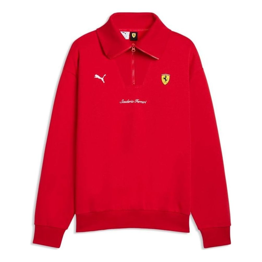 PUMA x Scuderia Ferrari Half-Zip Fleece Crew Sweatshirt 'Rosso Corsa' 637002-02