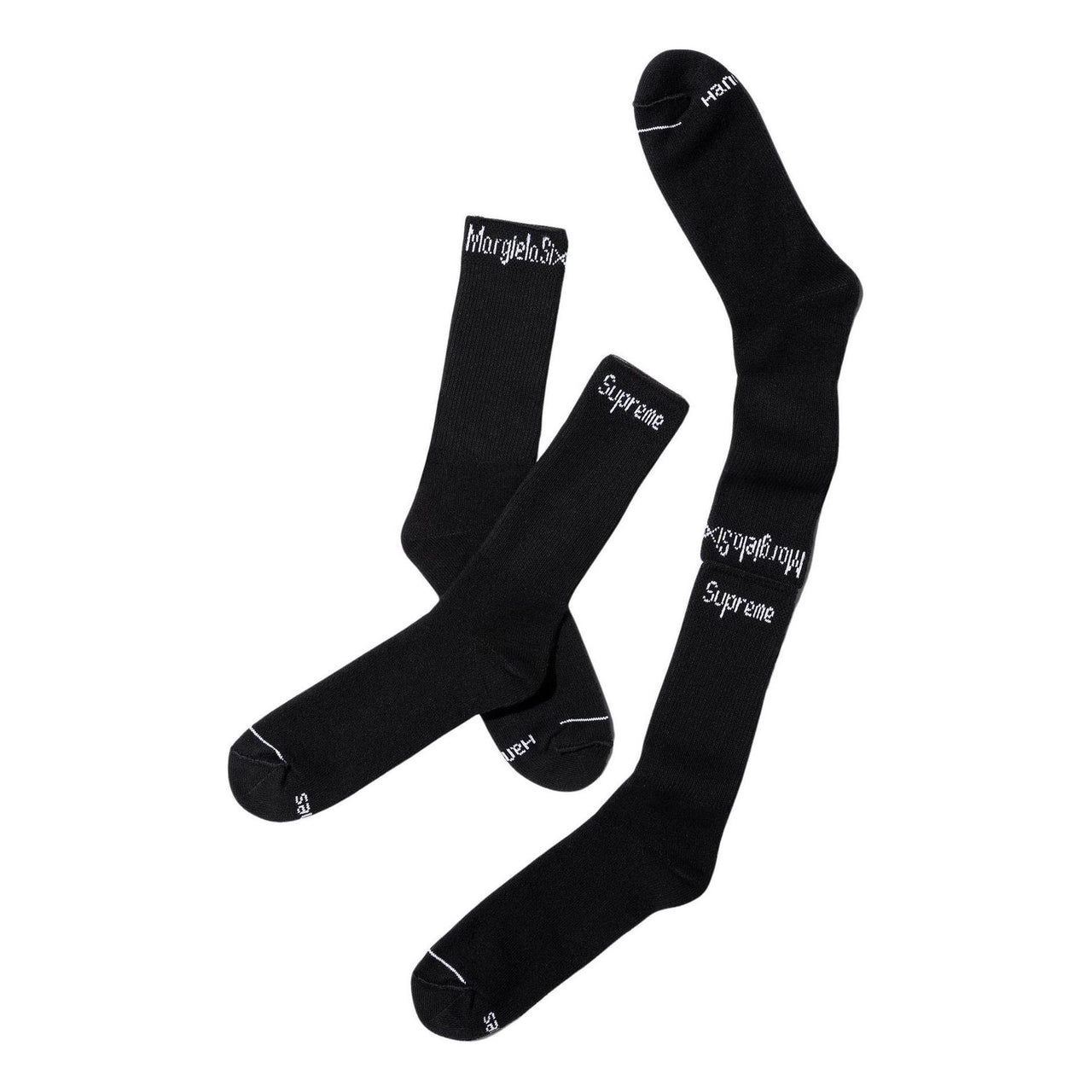 Supreme x MM6 Maison Margiela Hanes Crwe Socks 'Black White' SUP-SS24-123