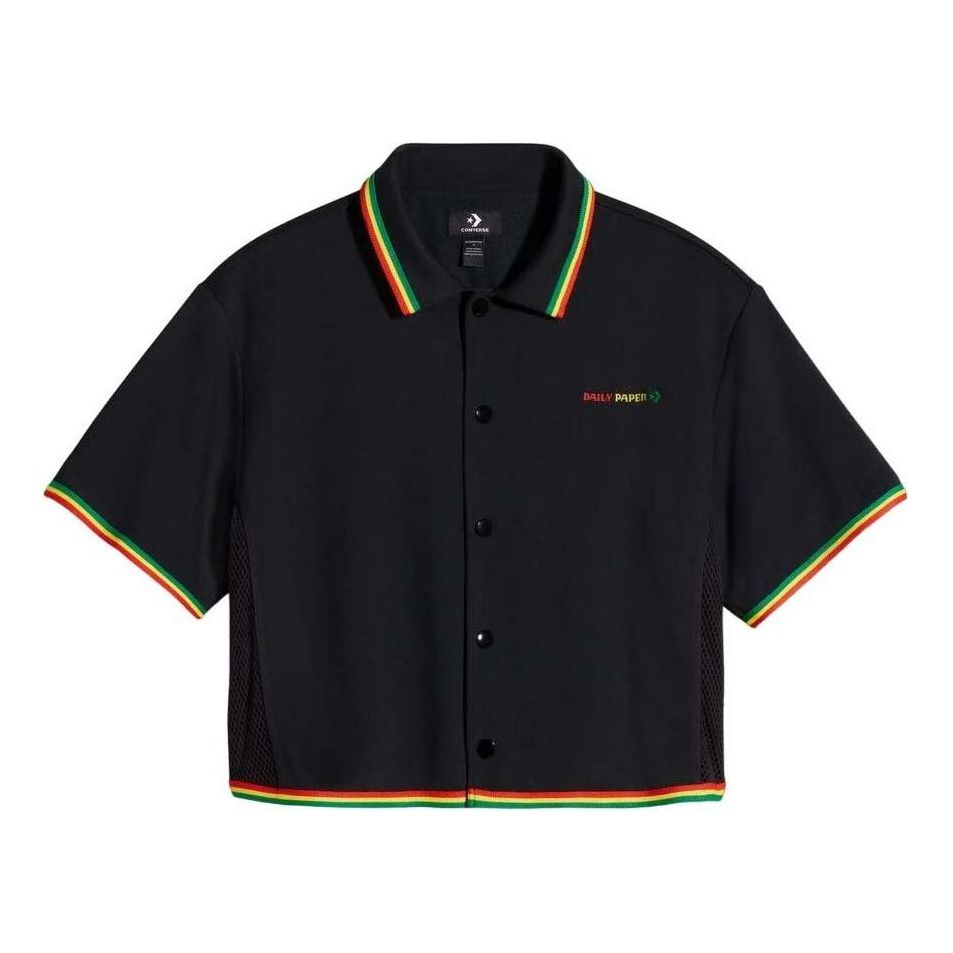 Converse x Daily Paper Cropped Polo Shirt Asia Sizing 'Black' 10027831-001