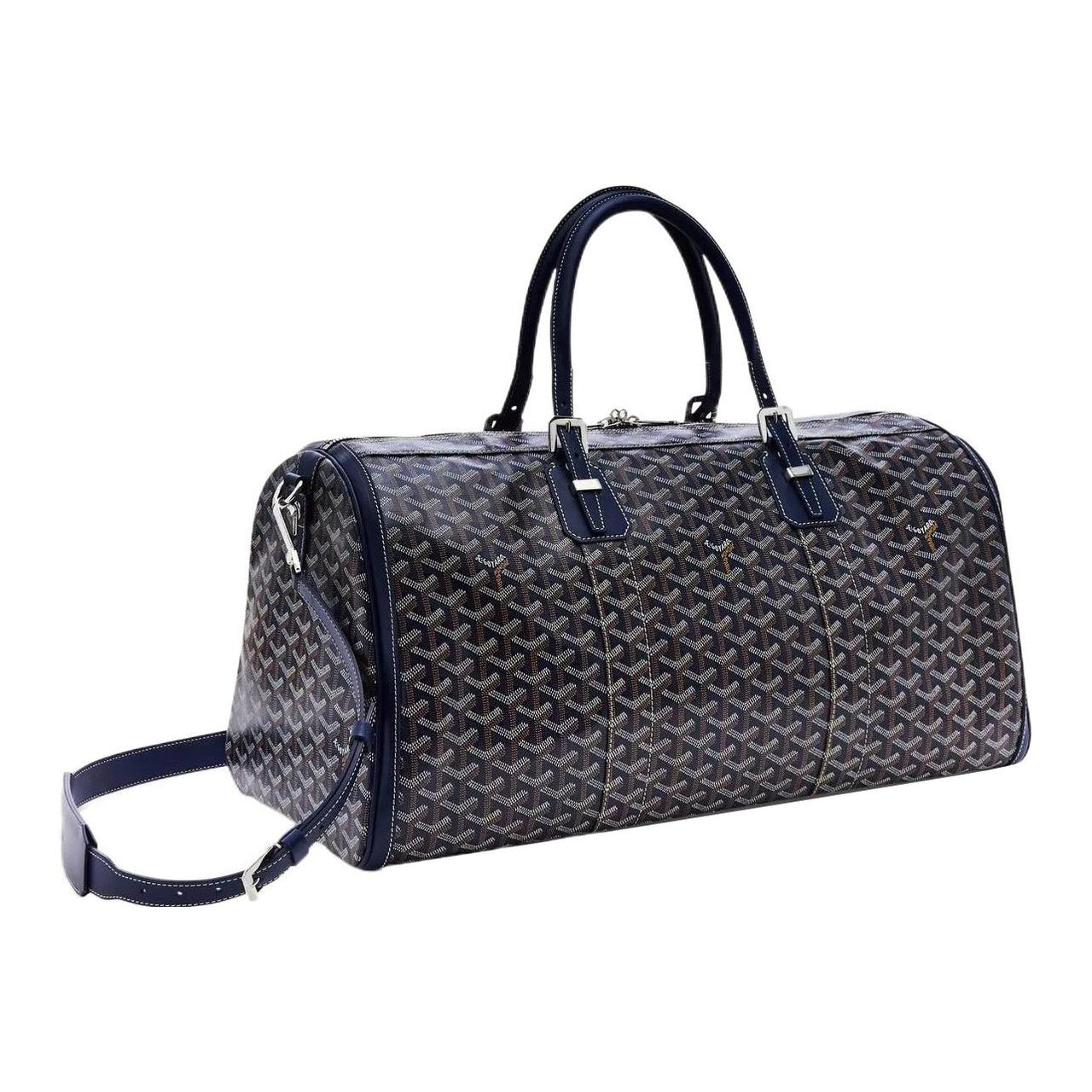 GOYARD Cow Leather Bag Straps Unisex Marine Blue