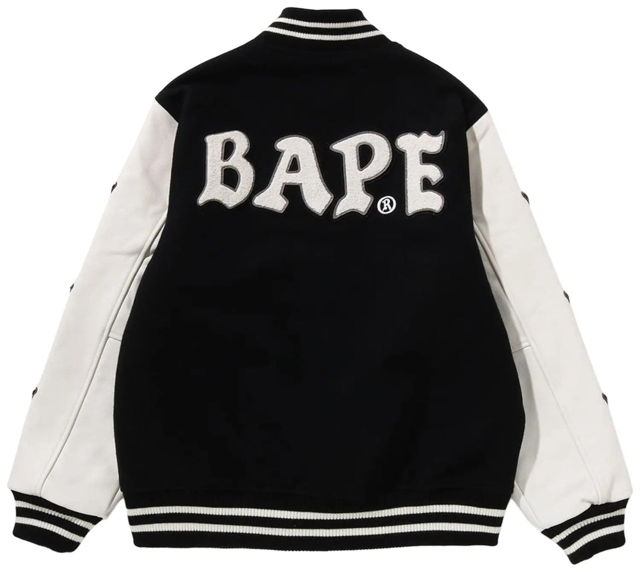 A Bathing Ape Relaxed Fit Varsity Jacket 'Black' 1I80-141-001-BLACK