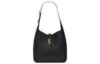 SAINT LAURENT LE5A7 Soft Grained Cow Leather Hobo Bag Handbag Shoulder Bag Women's Black