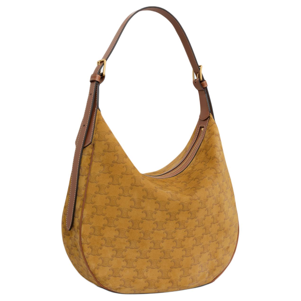 CELINE Cow Leather Handbag, Shoulder Bag Women's Gold