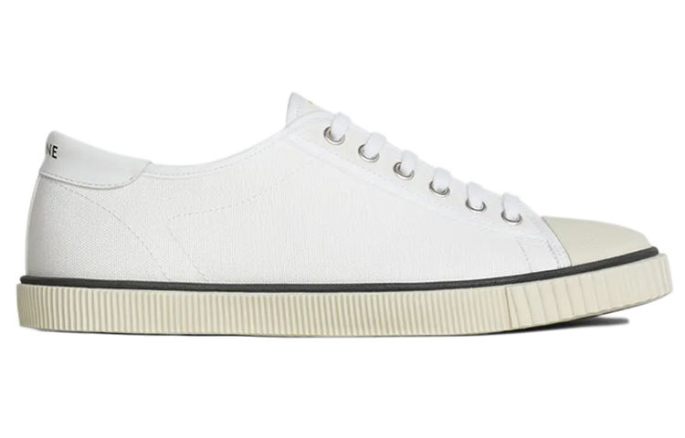 CELINE Blank Low Top Stylish Skateboarding Shoes Men's Ecru