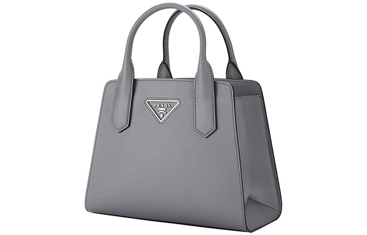 PRADA Cow Leather Handbag Women's Gray