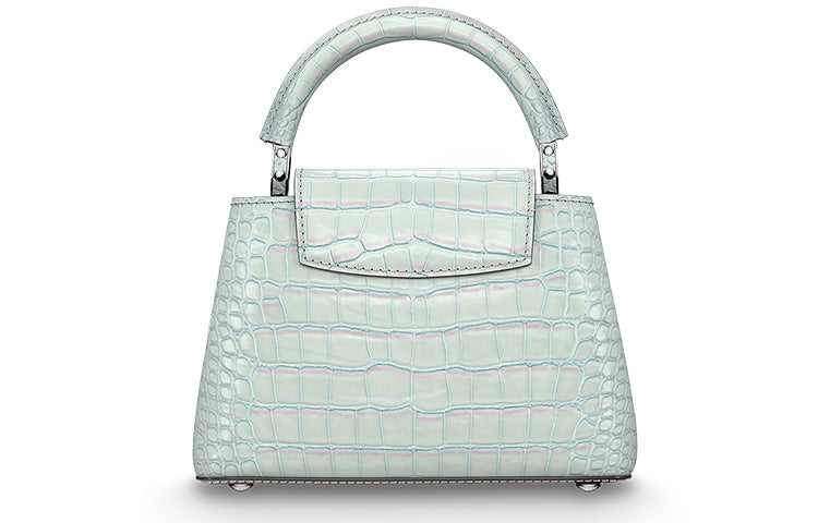 LOUIS VUITTON Capucines Crocodile Leather Kapusin Crossbody Tote Bag Over One Shoulder Mini Women's Pink Blue
