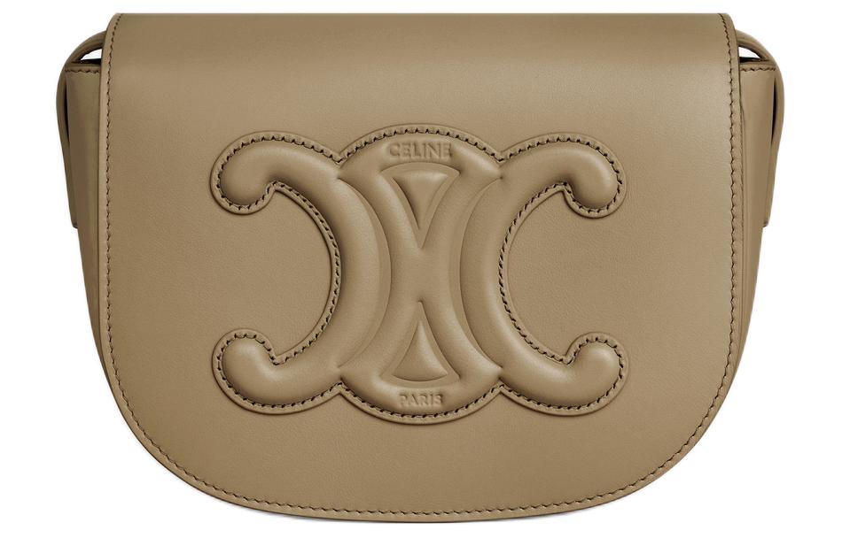 CELINE Cuir Triomphe Smooth Calf Leather Crossbody Bag Shoulder Bag Women's Tan