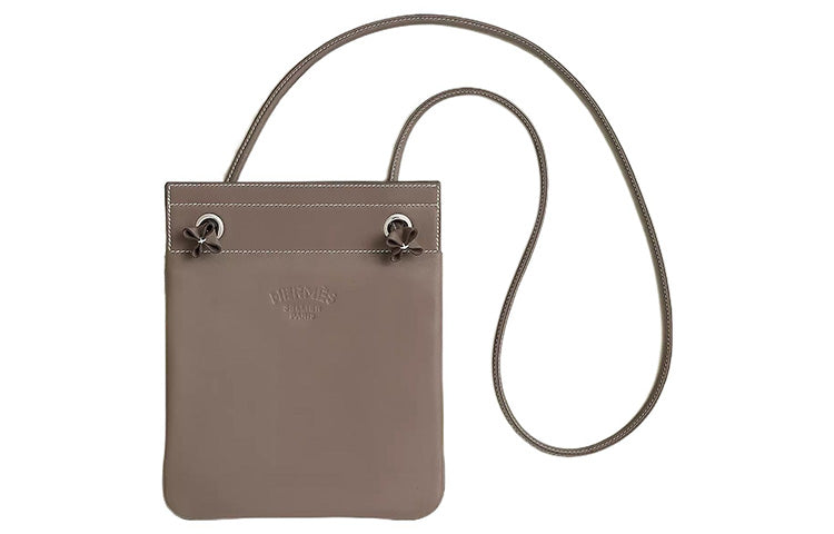 HERMES Aline Milo Lambskin Swift Calfskin Shoulder Bag Crossbody Bag Mini Women's Elephant Gray