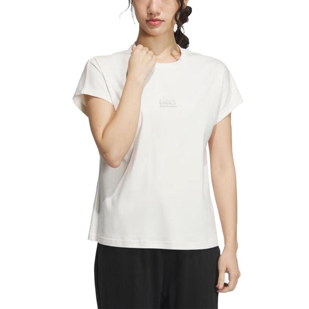 (WMNS) adidass Lounge Silky T-Shirt Asia Sizing 'Beige' IM8859
