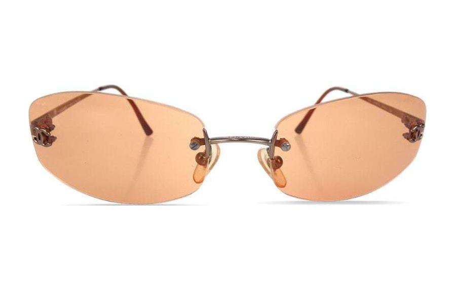 CHANEL 1990-2000s Rimless-lenses Sunglasses