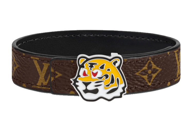 LOUIS VUITTON TIGER Calfskin Wristbands Unisex Black