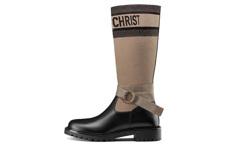 DIOR D Major Knee high Boots Women's Taupe