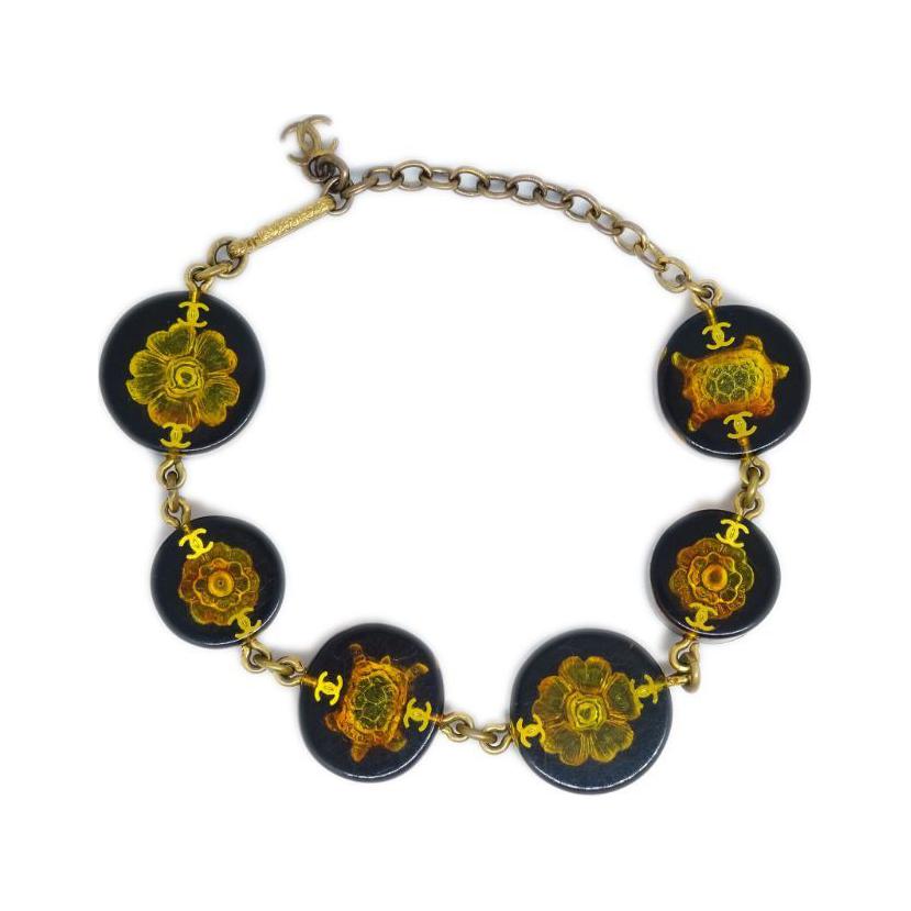 CHANEL 1990 2000s Turtle Bead embellished Bracelet