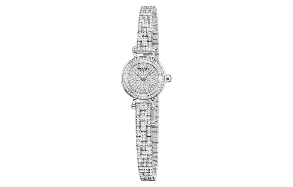 HERMES Collection Wrist Watch Quartz Movement Karat Gold Strap White Dial Women's