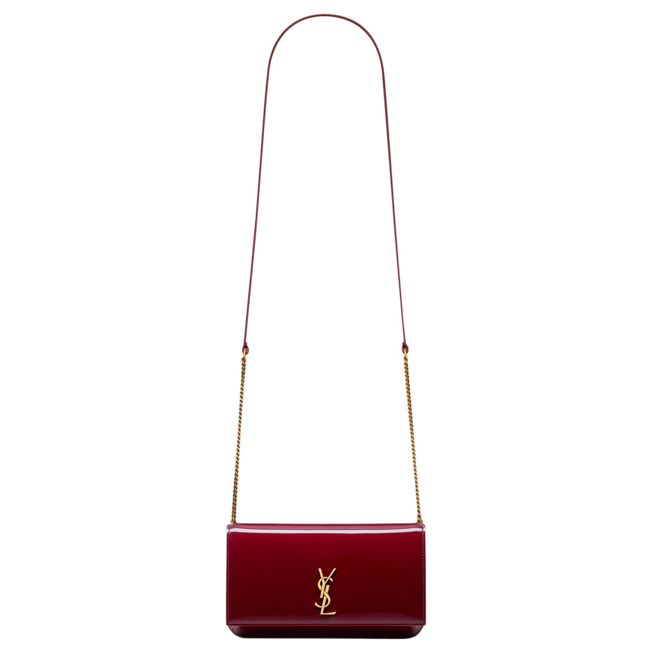 SAINT LAURENT Calfskin Shoulder Bag Crossbody Bag Women's Red