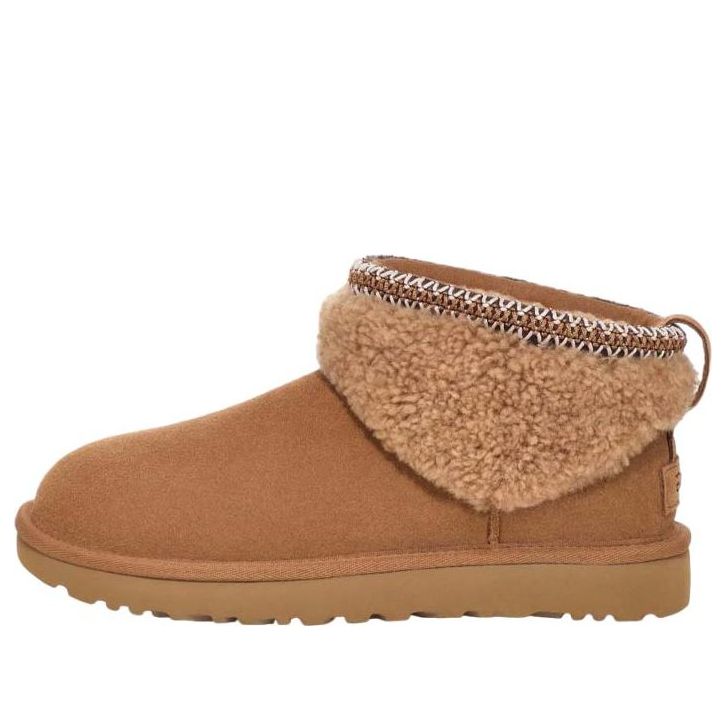 (WMNS) UGG Classic Ultra Mini Maxi Curly Boot 'Chestnut' 1158263-CHE