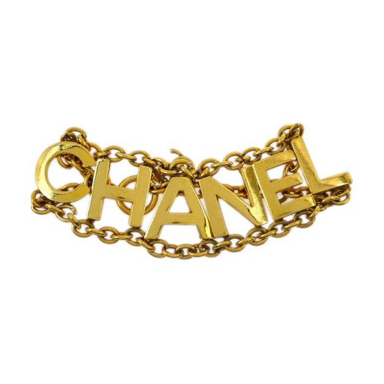 CHANEL 1990 2000s Logo lettering Bracelet