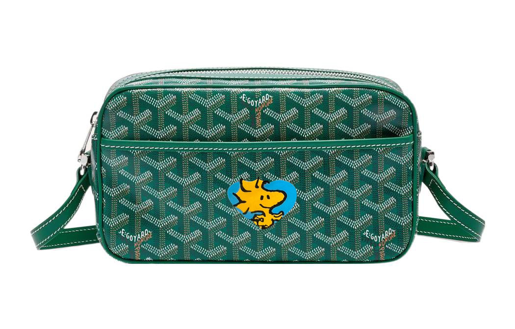 GOYARD Cap-Vert Canvas With Leather Camera Bag Shoulder Bag Crossbody Bag Small Size Unisex Green/Blue