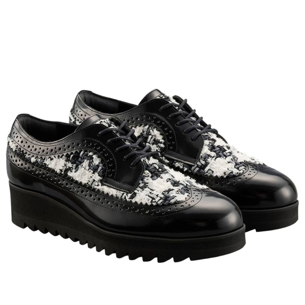 (WMNS) Onitsuka Tiger Brogue 'Black White Tweed' 1182A629-001