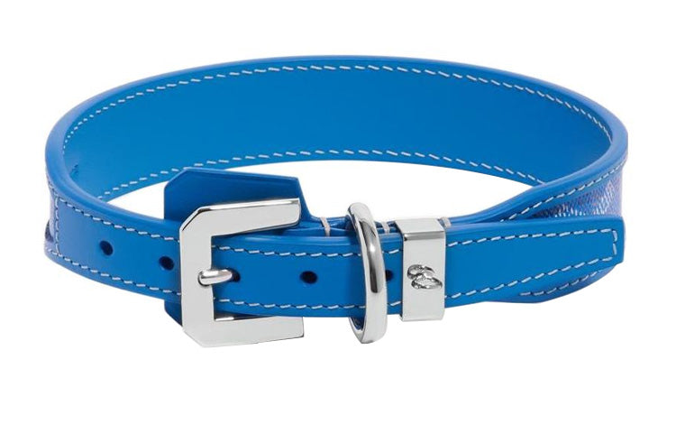 GOYARD Goyardine Canvas With Clamecy Cow Leather Dog Teeth Collar Bag Accessory Unisex Blue