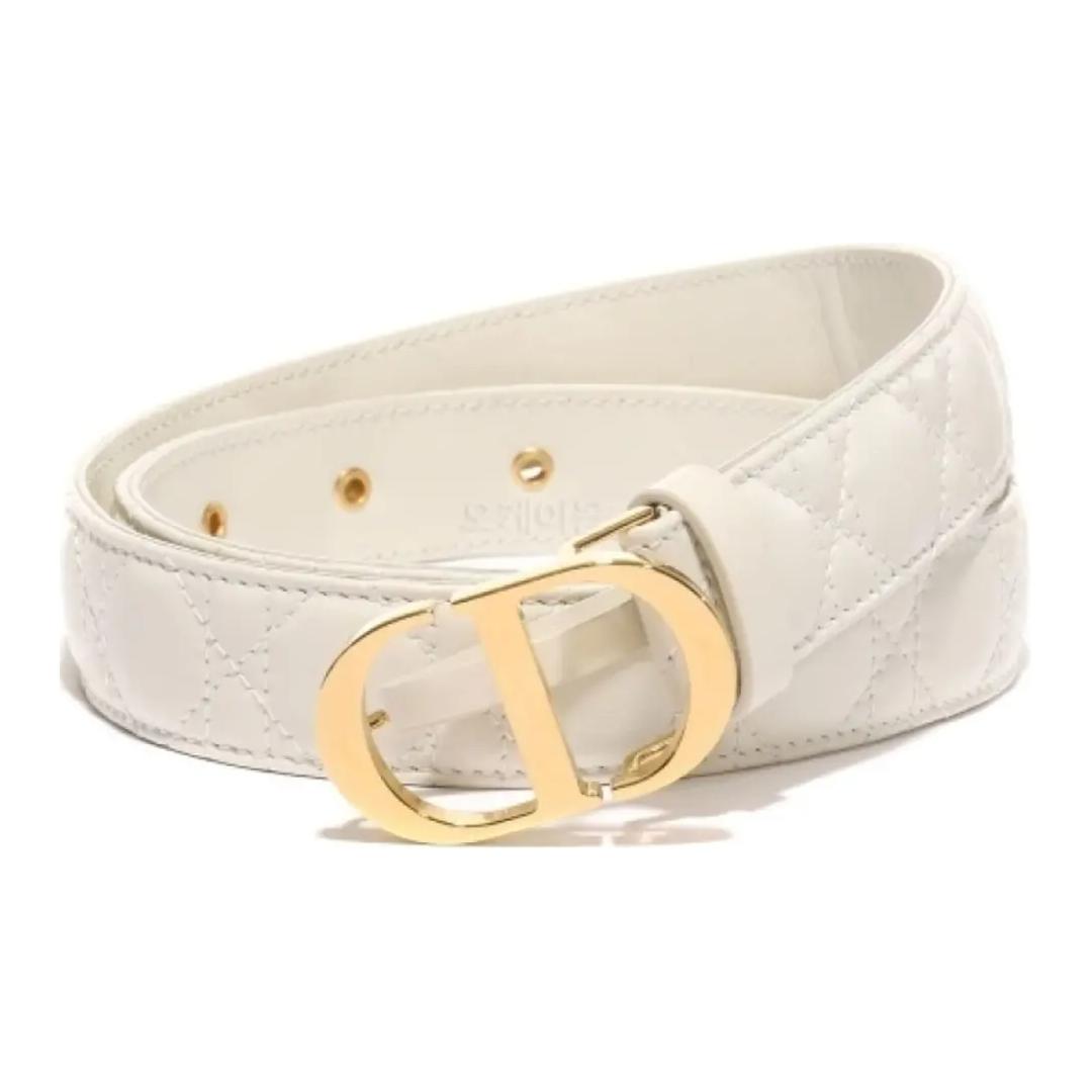 DIOR Leather Leather Belts Women's Beige -
