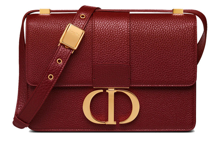 DIOR 30 Montaigne Collection Grained Calfskin Handbag, Shoulder Bag, Crossbody Bag Women's Brick Red