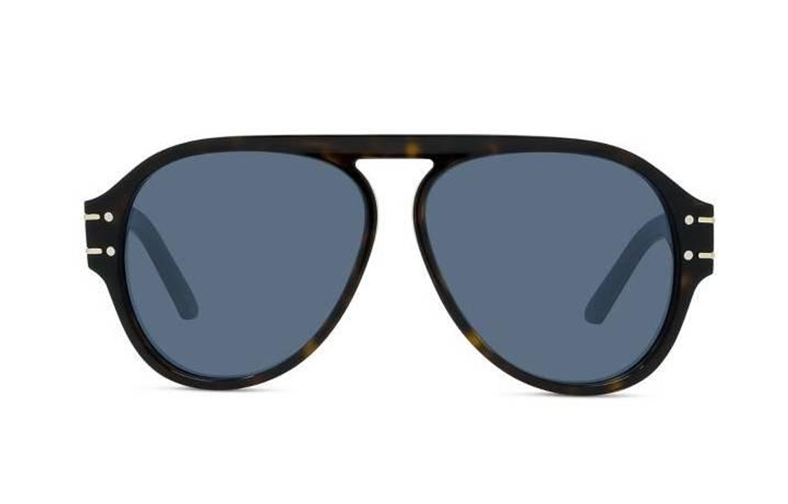 DIOR Acetate Irregular Shape Sunglasses Women's Brown