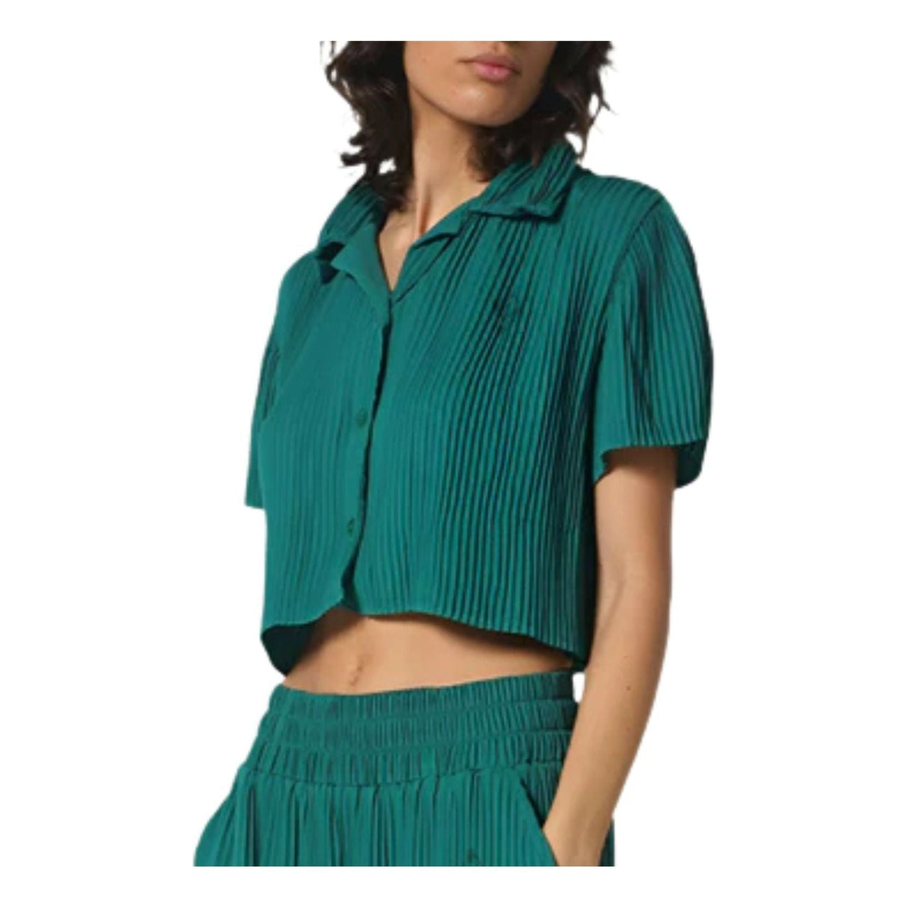 (WMNS) House of Cenmar Cropped Loose Shirt 'Green' HOC-CTR