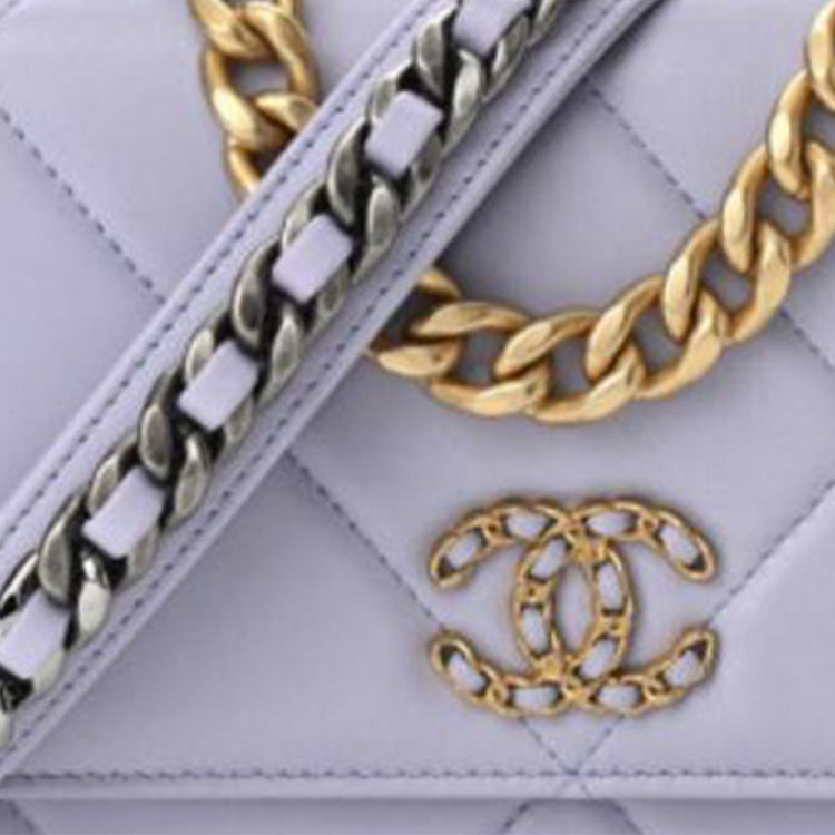 CHANEL 19Bag Sheepskin Handbag Shoulder Bag Crossbody Bag Women's Lavender