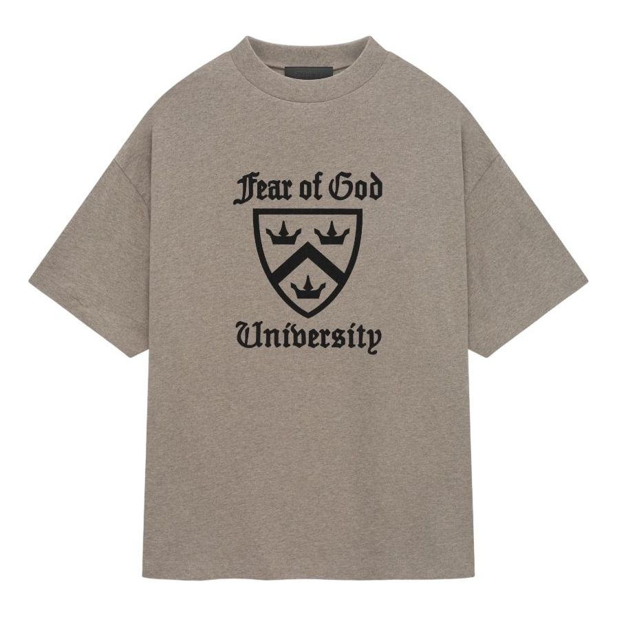 Fear of God Essentials SS25 Heavy T-Shirt 'College Shield Heather Grey' 125HO242001F