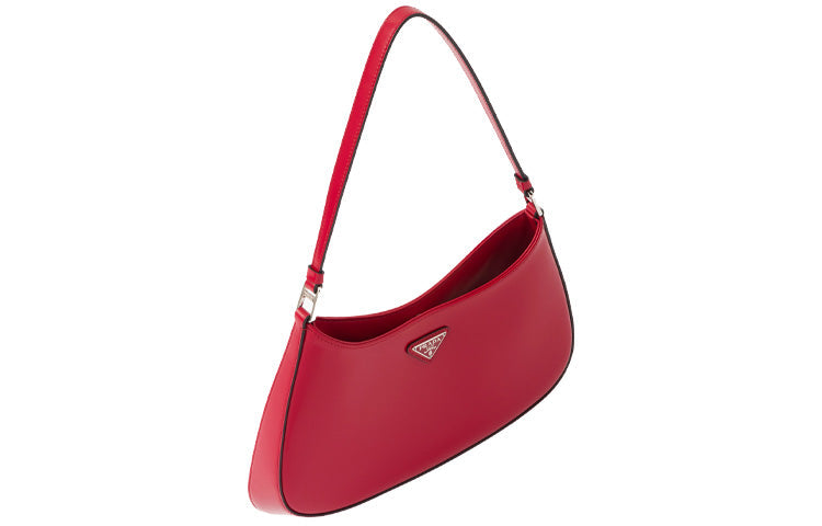 PRADA Cleo Leather Portable Crossbody Bag Shoulder Bag Women's Scarlet