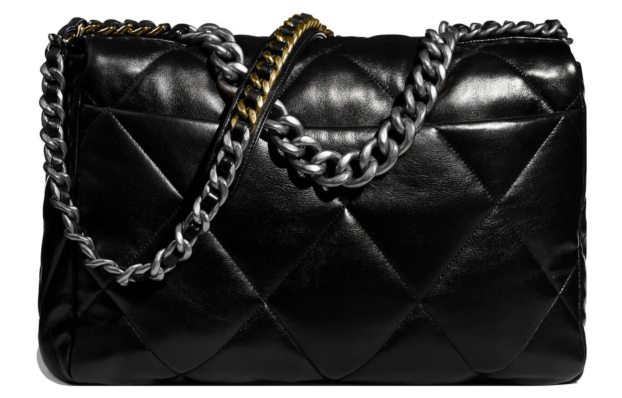 CHANEL 19Bag Lambskin Crossbody Bag Shoulder Bag Unisex Black