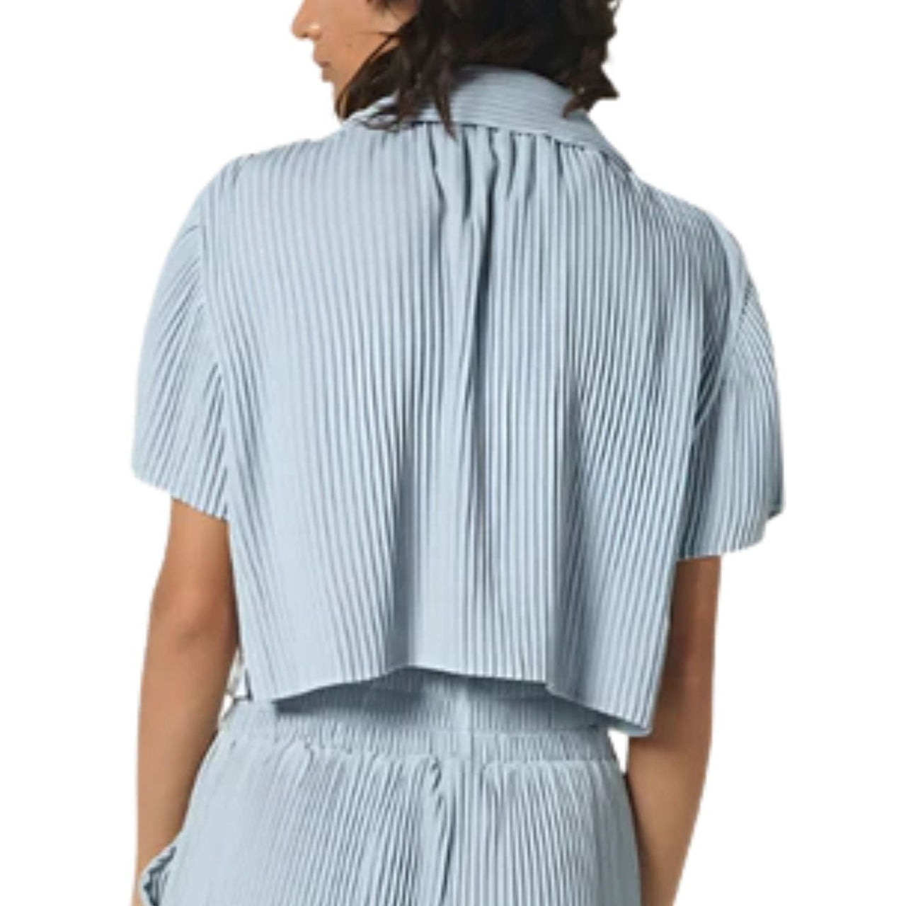 (WMNS) House of Cenmar Cropped Loose Shirt 'Light Blue' HOC-CTW