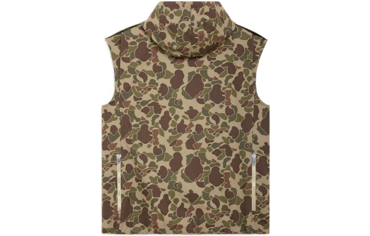 CELINE Camouflage Button Detailed Drawstring Gilet