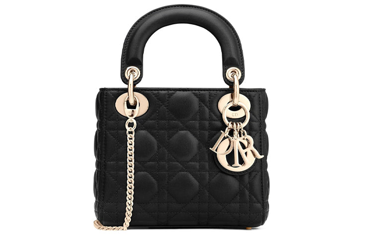 DIOR Lady Dior Matte Lambskin Dior Bag Shoulder Bag Crossbody Bag Handbag Mini Women's Black