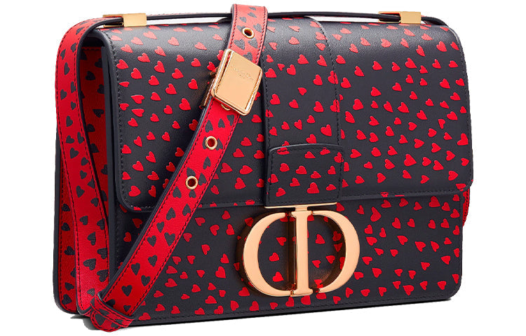 DIOR 30 Montaigne Cow Leather Crossbody Bag Women's Red