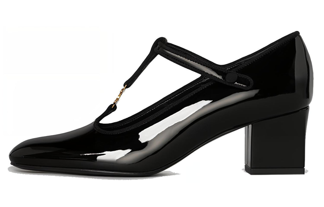 CELINE Chunky Heel High Heels Women's Black