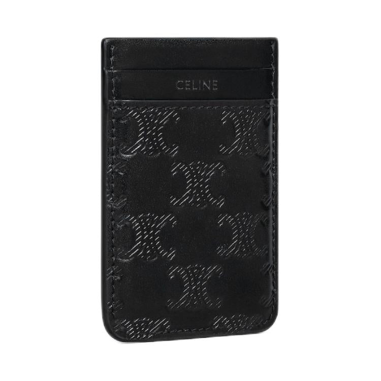 CELINE Calfskin Card Holder Men's Black