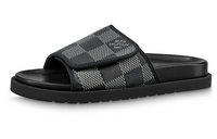 LOUIS VUITTON Miami Slide Slippers Men's Black Gray