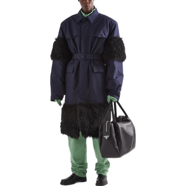 PRADA Coats Men Dark Blue
