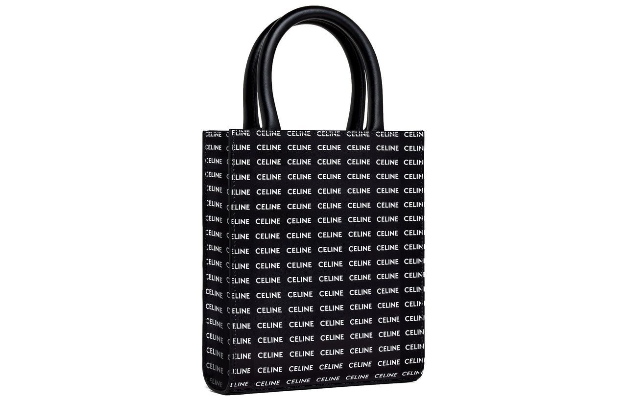 CELINE Canvas Tote Bag, Music Score Bag, Handbag, Shoulder Bag, Crossbody Bag Mini Unisex Black